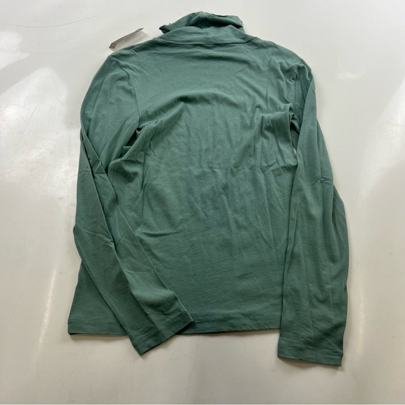 J.Crew women’s green mint cotton turtleneck blouse M NWT L36-30 - Picture 3 of 6
